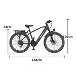 VOLTUS Electric Bike 400W Motor Carbon Alloy Frame Shimano 21-Speed 26-Inch Spoked Wheels Black