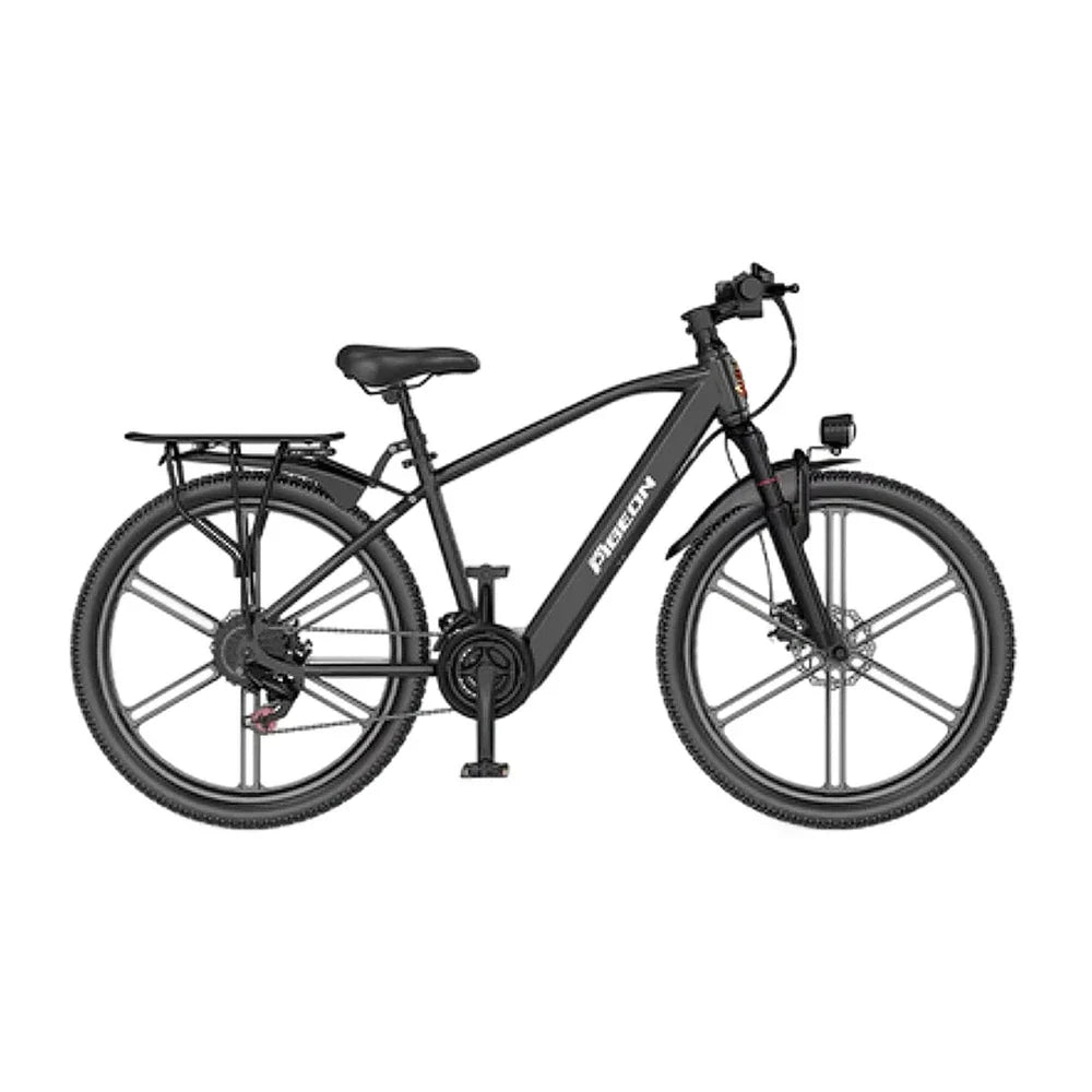 VOLTUS Electric Bike 400W Motor Carbon Alloy Frame Shimano 21-Speed 26-Inch Magnesium Alloy Integrated Wheels Black
