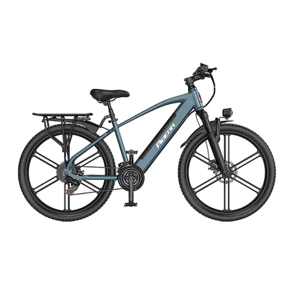 VOLTUS Electric Bike Carbon Alloy Frame Shimano 7-Speed 26-Inch Magnesium Alloy Integrated Wheels Blue