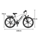 VOLTUS Electric Bike Carbon Alloy Frame Shimano 7-Speed 26-Inch Magnesium Alloy Integrated Wheels White
