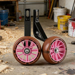 VOLTUS Kids Bicycle Training Wheels Smooth Quiet Rolling Reinforced Steel Bracket Stable Balance Support for 16/18/20 Inch Bikes - Pink
