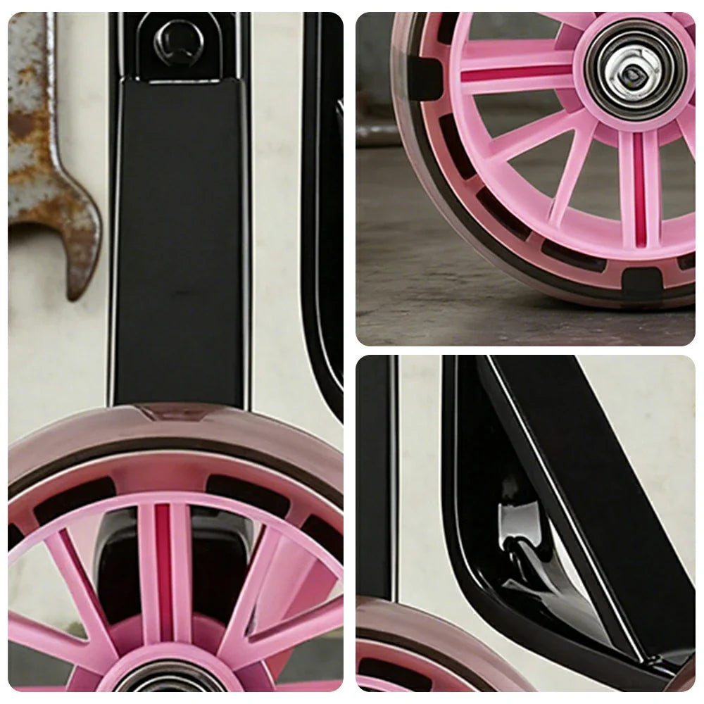 VOLTUS Kids Bicycle Training Wheels Smooth Quiet Rolling Reinforced Steel Bracket Stable Balance Support for 16/18/20 Inch Bikes - Pink