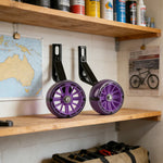 VOLTUS Kids Bicycle Training Wheels Smooth Quiet Rolling Reinforced Steel Bracket Stable Balance Support for 16/18/20 Inch Bikes - Purple