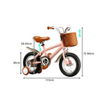 VOLTUS 16 Inch Kids Bike with Training Wheels, Front Basket & Adjustable Seat for Beginner Riders - Pink