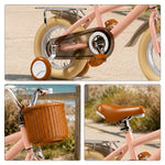 VOLTUS Kids Bike with Training Wheels, Woven Basket & Rear Rack for Beginner Riders - Blush Pink