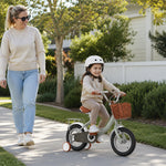 VOLTUS 16 Inch Kids Bike with Training Wheels, Front Basket & Adjustable Seat for Beginner Riders -Grey, Black Tyres