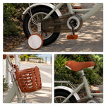 VOLTUS 16 Inch Kids Bike with Training Wheels, Front Basket & Adjustable Seat for Beginner Riders -Grey, Black Tyres