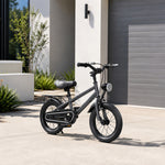 VOLTUS X7 Kids Bike with Headlight, Rear Rack & Full Chain Guard for Beginner Riders - Knight Grey