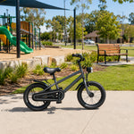 VOLTUS X7 Kids Bike with Headlight, Rear Rack & Full Chain Guard for Beginner Riders - Knight Grey