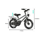 VOLTUS X7 Kids Bike with Headlight, Rear Rack & Full Chain Guard for Beginner Riders - Knight Grey