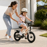VOLTUS X7 Kids Bike with Headlight, Rear Rack & Full Chain Guard for Beginner Riders - White
