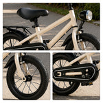 VOLTUS X7 Kids Bike with Headlight, Rear Rack & Full Chain Guard for Beginner Riders - White