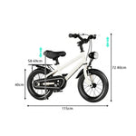 VOLTUS X7 Kids Bike with Headlight, Rear Rack & Full Chain Guard for Beginner Riders - White