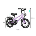 VOLTUS X7 Kids Bike with Headlight, Rear Rack & Full Chain Guard for Beginner Riders - Purple