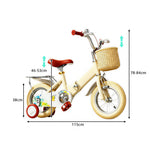 VOLTUS Kids Bike with Training Wheels, Woven Basket & Rear Rack for Beginner Riders - Little Duck, Wheat Yellow