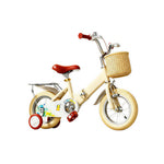 VOLTUS Kids Bike with Training Wheels, Woven Basket & Rear Rack for Beginner Riders - Little Duck, Wheat Yellow