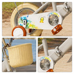 VOLTUS Kids Bike with Training Wheels, Woven Basket & Rear Rack for Beginner Riders - Little Duck, Grey