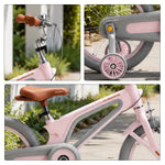 VOLTUS Vintage Kids Bicycle with Training Wheels Low-Step Frame for Beginners - Pink