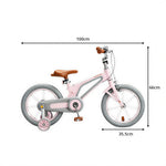 VOLTUS Vintage Kids Bicycle with Training Wheels Low-Step Frame for Beginners - Pink