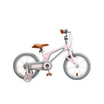VOLTUS Vintage Kids Bicycle with Training Wheels Low-Step Frame for Beginners - Pink