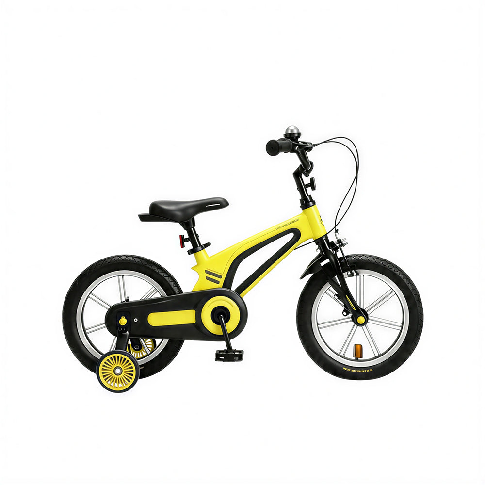 VOLTUS Vintage Kids Bicycle with Training Wheels Low-Step Frame for Beginners - Yellow