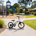 VOLTUS Vintage Kids Bicycle with Training Wheels Low-Step Frame for Beginners - White