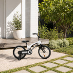 VOLTUS Vintage Kids Bicycle with Training Wheels Low-Step Frame for Beginners - White