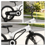 VOLTUS Vintage Kids Bicycle with Training Wheels Low-Step Frame for Beginners - White