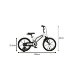 VOLTUS Vintage Kids Bicycle with Training Wheels Low-Step Frame for Beginners - White