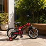 VOLTUS Vintage Kids Bicycle with Training Wheels Low-Step Frame for Beginners - Red