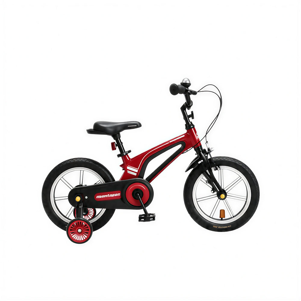 VOLTUS Vintage Kids Bicycle with Training Wheels Low-Step Frame for Beginners - Red