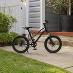 VOLTUS Kids Mountain Bike with Dual Suspension Disc Brakes and Gear Shift for Outdoor Riding - Black