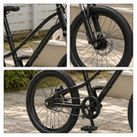 VOLTUS Kids Mountain Bike with Dual Suspension Disc Brakes and Gear Shift for Outdoor Riding - Black