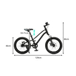 VOLTUS Kids Mountain Bike with Dual Suspension Disc Brakes and Gear Shift for Outdoor Riding - Black