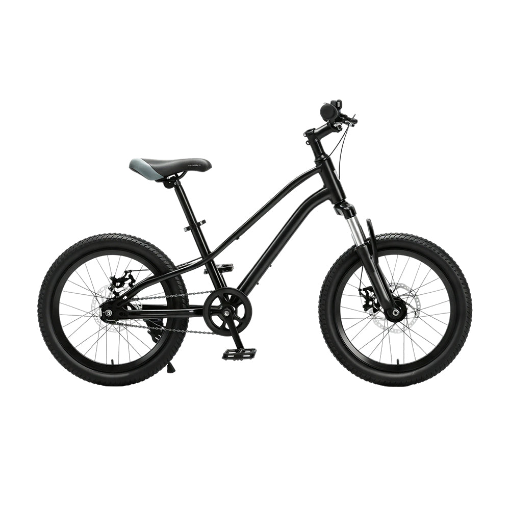 VOLTUS Kids Mountain Bike with Dual Suspension Disc Brakes and Gear Shift for Outdoor Riding - Black