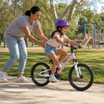 VOLTUS Kids Mountain Bike with Dual Suspension Disc Brakes and Gear Shift for Outdoor Riding - Pink