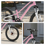 VOLTUS Kids Mountain Bike with Dual Suspension Disc Brakes and Gear Shift for Outdoor Riding - Pink
