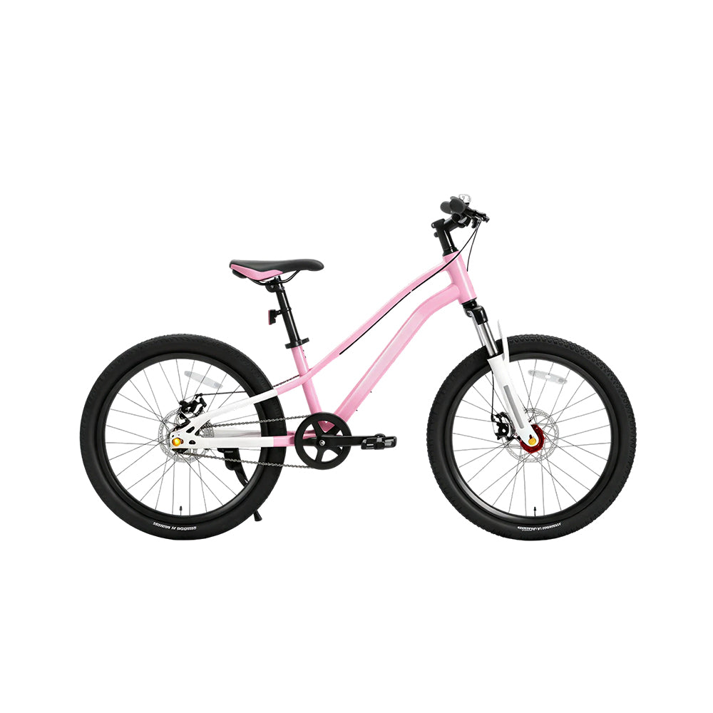 VOLTUS Kids Mountain Bike with Dual Suspension Disc Brakes and Gear Shift for Outdoor Riding - Pink