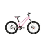 VOLTUS Kids Mountain Bike with Dual Suspension Disc Brakes and Gear Shift for Outdoor Riding - Pink