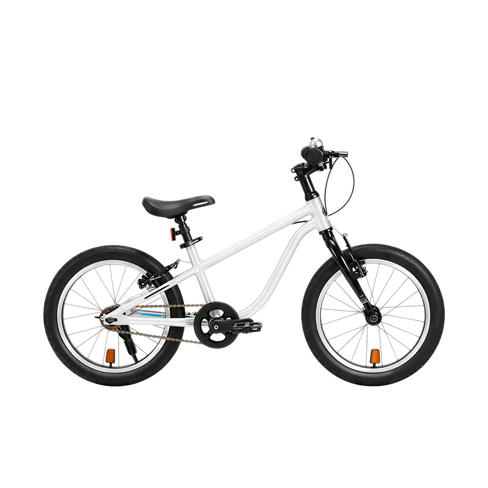 VOLTUS  16 Inch Kids Bike - Lightweight Aluminium Alloy Frame, Single Speed Bicycle for Children Outdoor Riding - Brushed Silver