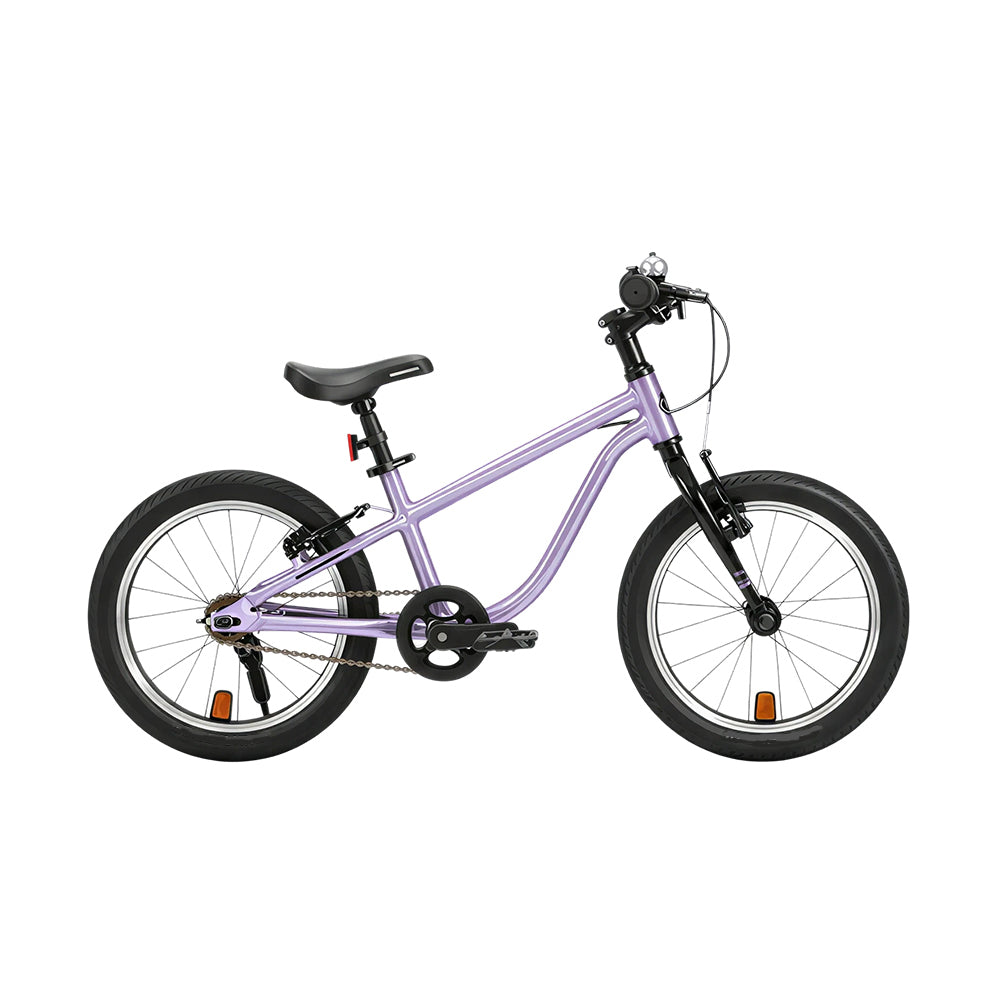 VOLTUS  16 Inch Kids Bike - Lightweight Aluminium Alloy Frame, Single Speed Bicycle for Children Outdoor Riding - Purple