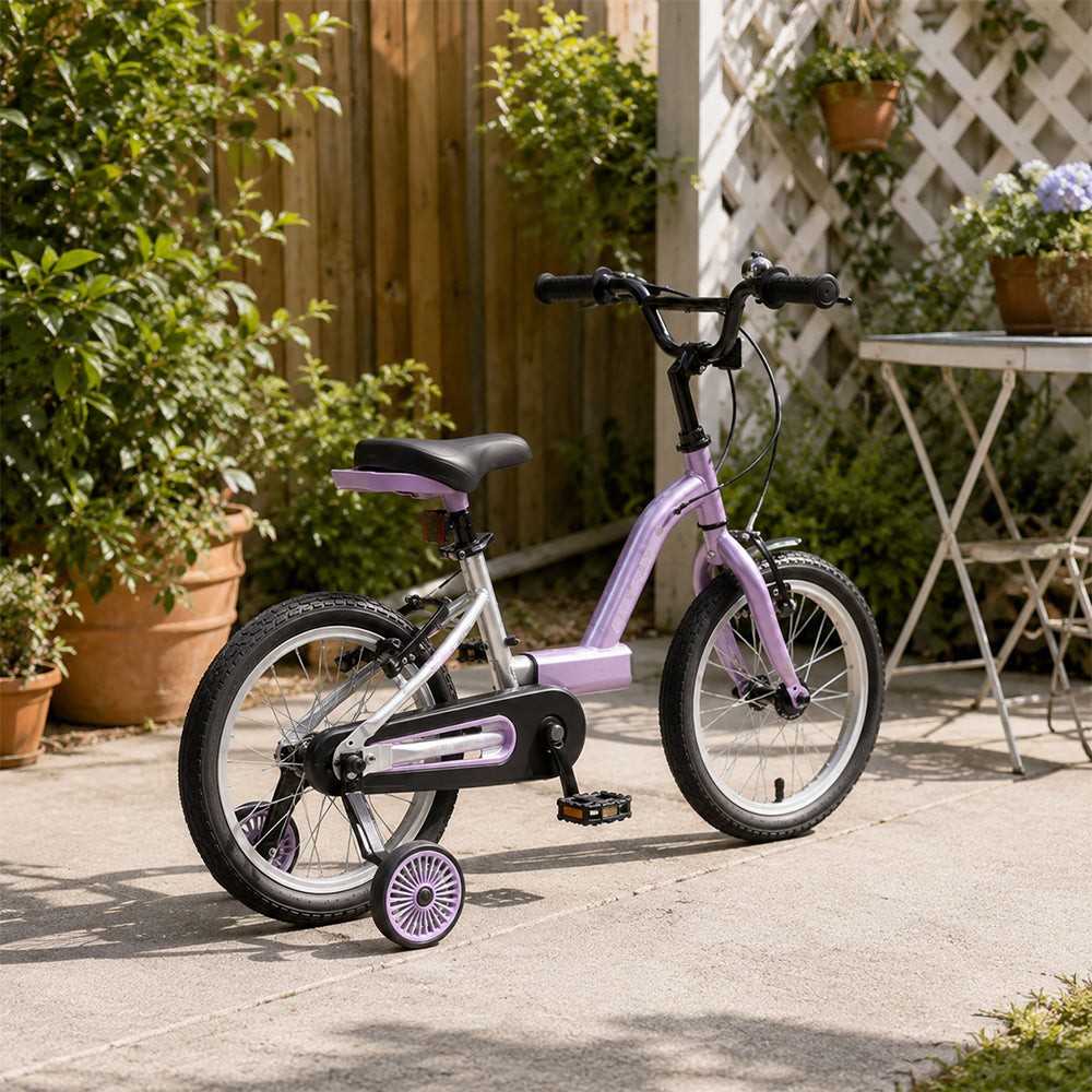 VOLTUS  Kids Bike - Lightweight Aluminium Alloy Bicycle with Training Wheels, Adjustable Frame for Outdoor Riding - Luminous Purple