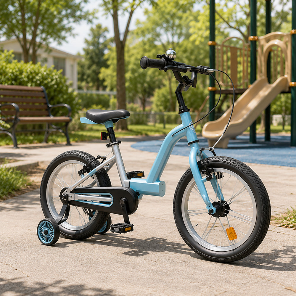 VOLTUS  Kids Bike - Lightweight Aluminium Alloy Bicycle with Training Wheels, Adjustable Frame for Outdoor Riding - Blue