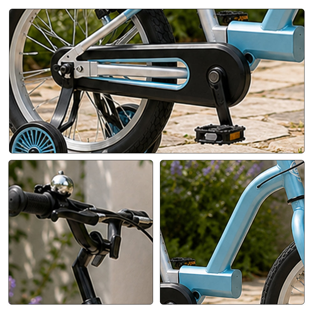 VOLTUS  Kids Bike - Lightweight Aluminium Alloy Bicycle with Training Wheels, Adjustable Frame for Outdoor Riding - Blue