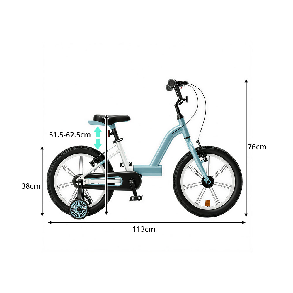 VOLTUS  Kids Bike - Lightweight Aluminium Alloy Bicycle with Training Wheels, Adjustable Frame for Outdoor Riding - Blue