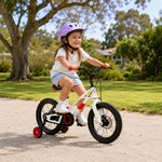 VOLTUS Kids Bike - Lightweight Aluminium Alloy Bicycle with Dual Disc Brakes, Full Chain Guard for Outdoor Riding - White & Red