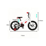 VOLTUS Kids Bike - Lightweight Aluminium Alloy Bicycle with Dual Disc Brakes, Full Chain Guard for Outdoor Riding - White & Red