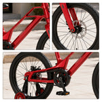 VOLTUS Kids Bike - Lightweight Aluminium Alloy Bicycle with Dual Disc Brakes, Full Chain Guard for Outdoor Riding - Red
