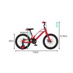 VOLTUS Kids Bike - Lightweight Aluminium Alloy Bicycle with Dual Disc Brakes, Full Chain Guard for Outdoor Riding - Red