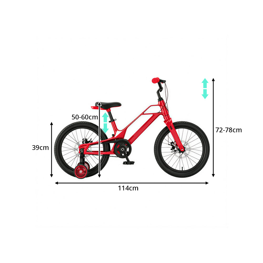 VOLTUS Kids Bike - Lightweight Aluminium Alloy Bicycle with Dual Disc Brakes, Full Chain Guard for Outdoor Riding - Red